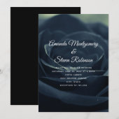 Zwart Roos Donker Gotisch Bloem Foto Bruiloft Kaart (Voorkant / Achterkant)