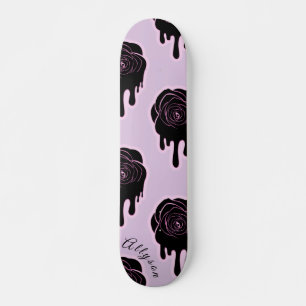 Zwart Roos druppelaar & meisjesnaam Roze meisje Skateboard