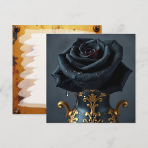 Zwart Roos en gouden vaas blanco Kaart