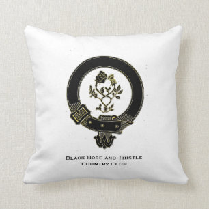 Zwart Roos en Thistle Scottish Theme Kussen