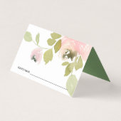 ZWART ROOS FLORAL WATERVERF WEDDING PLACE KAARTEN (Voorkant)