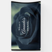 Zwart Roos Flower Dark Gothic Verjaardag Welkom Spandoek (Verticaal)