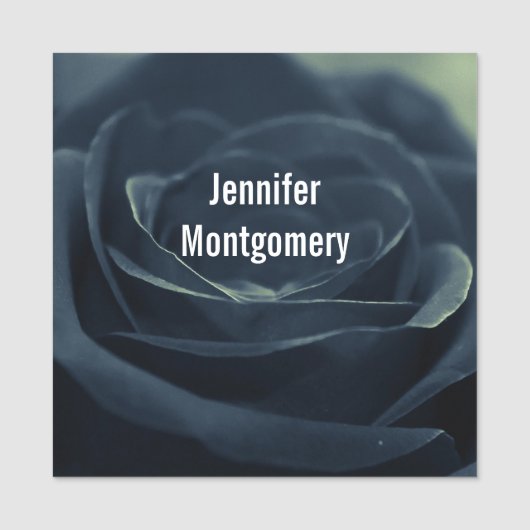 Zwart Roos Flower Dark Gothic Vibe Naamplaatje (Voorkant)