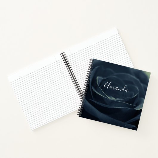 Zwart Roos Flower Dark Gothic Vibe Notitieboek (Binnen)