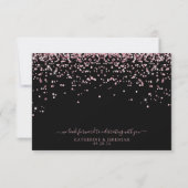 Zwart Roos Gold Blush Pink Glitter Wedding RSVP (Achterkant)