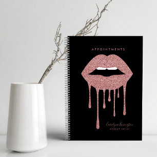 Zwart Roos Gold Driving Glitter Lips Makeup Notitieboek