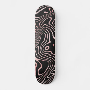 Zwart Roos Gold-vloeistofdrager Abstract ontwerp Skateboard