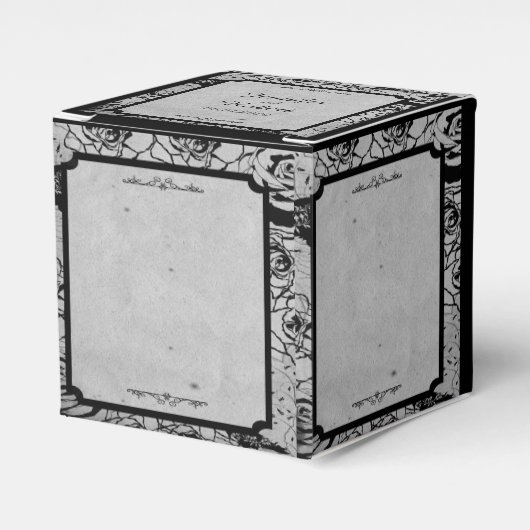 Zwart Roos Gotisch Lijst Bruiloft Favor Box Bedankdoosjes (Voorkant Zijde)
