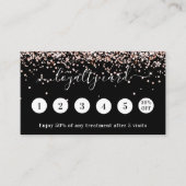 Zwart roos goud glitter qr code foto klantenkaartje (Voorkant)