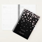 Zwart roos gouden diamanten naam glamoureus planner (Display)