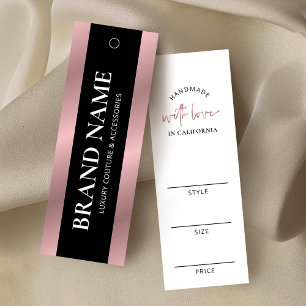 Zwart & Roos Gouden Kleding Boutique Hang Label La Mini Visitekaartjes