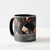 Zwart Roos Gouden Tegels Mok (Voorkant links)