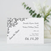 Zwart Roos Liefdesbrief Bruiloft Save the Date (Staand voorkant)