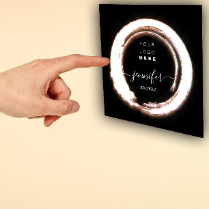 Zwart Roos Lijst Custom QR LOGO SHOP Vierkante Visitekaartje