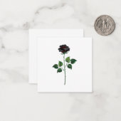 Zwart roos notitiekaartje (Voorkant / Achterkant in situ)