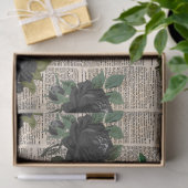 Zwart Roos op ontkoppeling van  krantenpapier Tissuepapier (Geschenk)