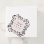  zwart Roos schets bruiloft gunst Bedankjes Labels (In situ)