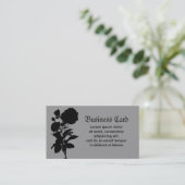 Zwart Roos Silhouette Visitekaartje (Staand voorkant)