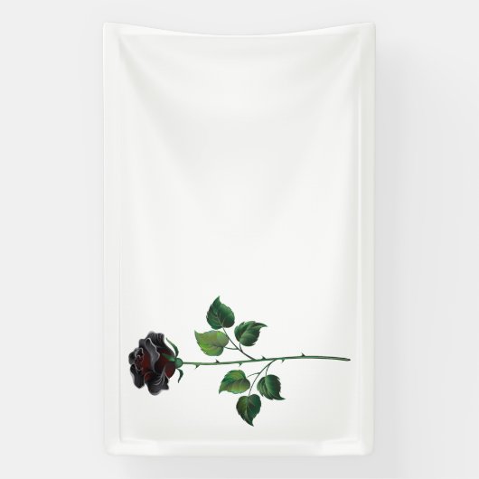 Zwart roos spandoek (Verticaal)