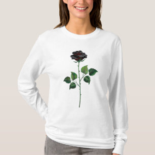 Zwart roos t-shirt