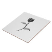 Zwart Roos. Tegeltje (Zijkant)