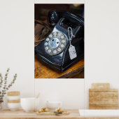  Zwart Roterende Wijzerplaat Telefoon Poster (Keuken)