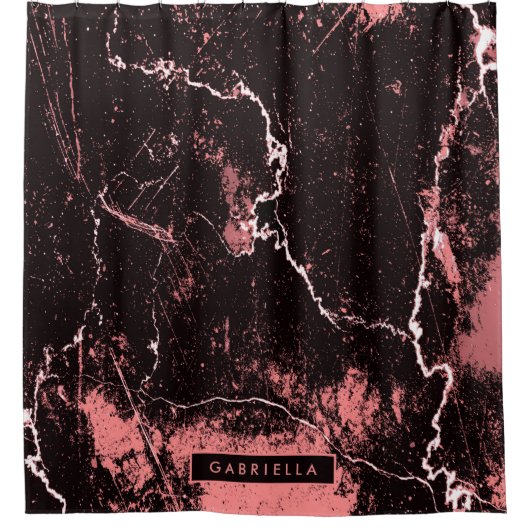 Zwart & Roze Abstract Douchegordijn (Voorkant)