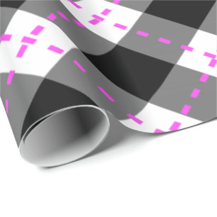 Zwart-roze Argyle Cadeaupapier
