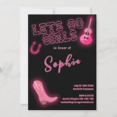 Zwart Roze Bachelorette Weekend Uitnodiging (Voorkant)