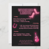 Zwart Roze Bachelorette Weekend Uitnodiging (Achterkant)