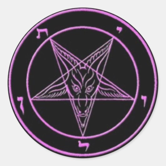 Zwart/Roze Baphomet Stickers (Voorkant)