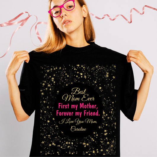 Zwart Roze Beste Moeder Ooit Modern Moederdag Kind T-shirt