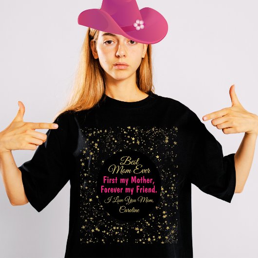 Zwart Roze Beste Moeder Ooit Modern Moederdag Kind T-shirt