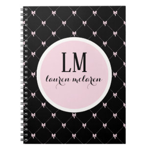 Zwart & Roze Boog Monogram Notitieboek