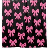Zwart Roze Bow Douchegordijn (Voorkant)
