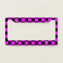 Zwart + Roze Check Checkerboard Patroon
