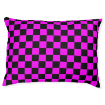 Zwart + Roze Check Checkerboard Patroon