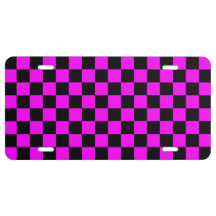 Zwart + Roze Check Checkerboard Patroon