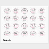 Zwart Roze Confetti Afstuderen 2024 Ronde Sticker (Vel)
