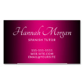 Zwart-roze Elegant Ombre Magnetisch Visitekaartje (Voorkant)