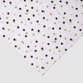 Zwart Roze en Gouden Confetti Stippen Tissuepapier (Detail)