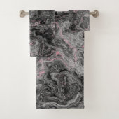Zwart, Roze en Grijs abstract Marmer Bad Handdoek (Insitu)