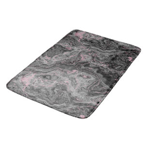 Zwart, Roze en Grijs abstract Marmer Badmat