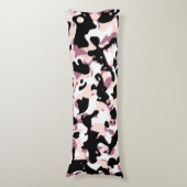 Zwart, roze en roodroze Camo Body Pillow Lichaamskussen (Voorkant Verticaal)