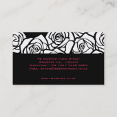  zwart, roze en wit rozen Visitekaartje (Achterkant)