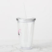 Zwart-roze Fancy monogram Acryl Drinkbeker (Links)