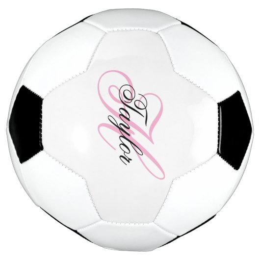 Zwart-roze Fancy monogram Voetbal (Gedraaid)