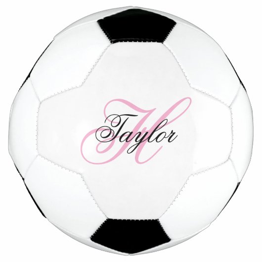 Zwart-roze Fancy monogram Voetbal (Voorkant)