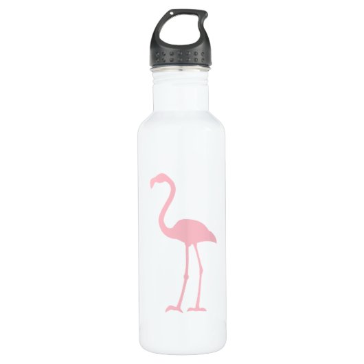 Zwart-roze Flamingo Waterfles (Voorkant)