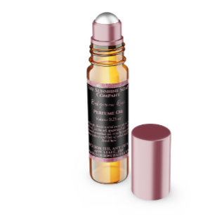 Zwart & Roze Glitter Parfum Roller Flessenetiket Vierkante Sticker